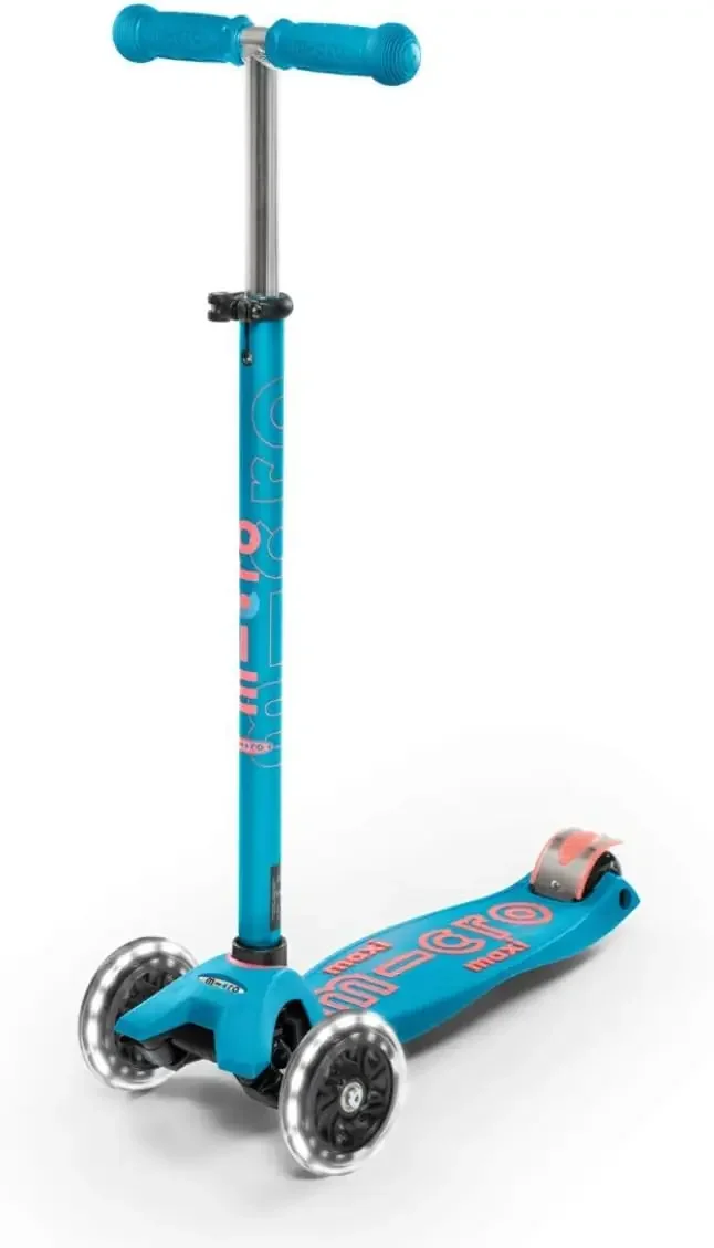 Kickboard - Maxi Deluxe LED - Trottinette à trois roues, de conception suisse pouchée pour enfants avec roues lumineuses activées par le mouvement