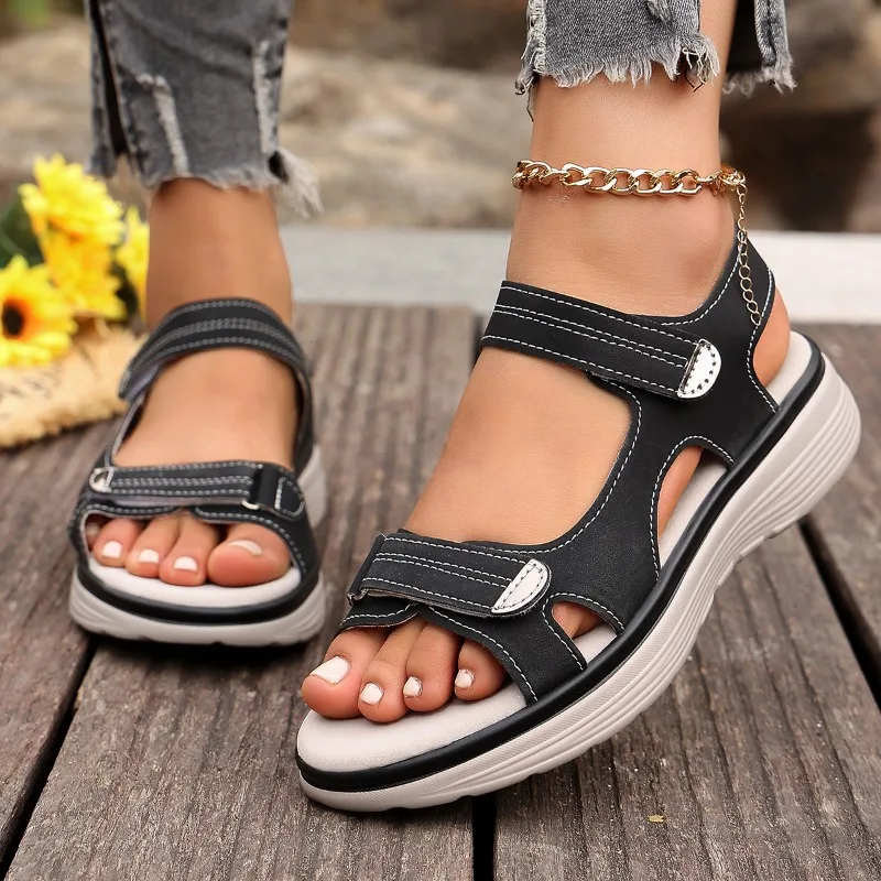 

2026 New Fashion Wedge Roman Sandals for Women Summer Non-Slip Beach Swimming Thick Sole Casual Girls' Sandals Plus Size 43