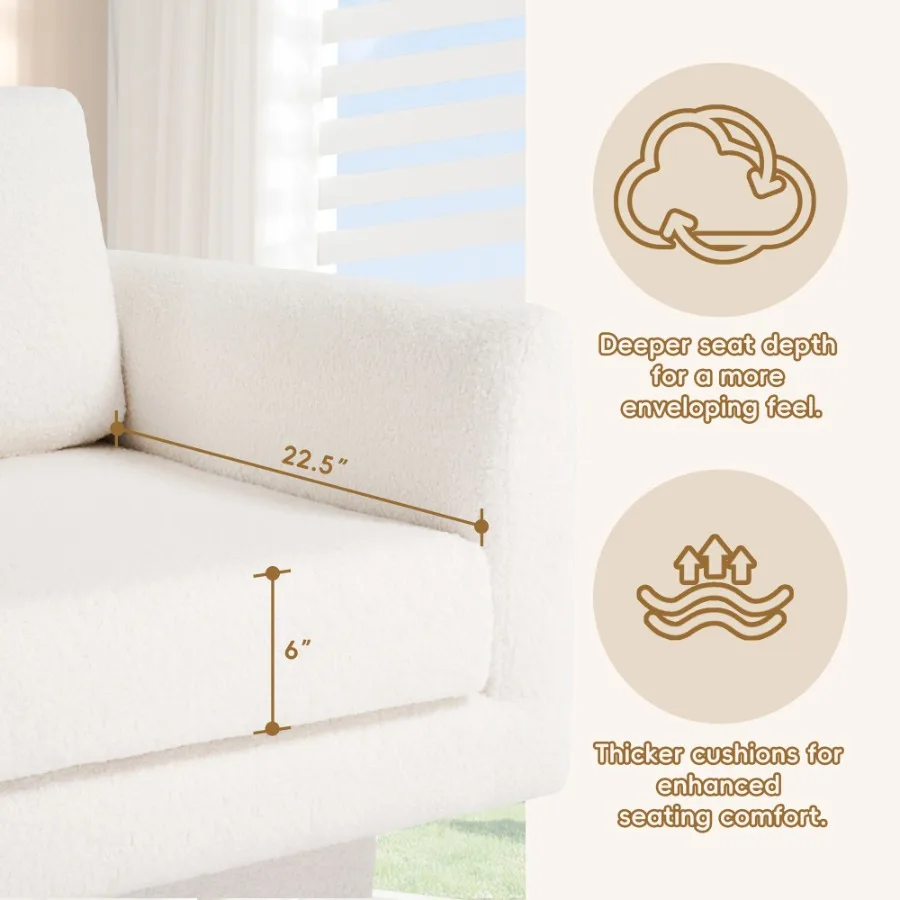 [جديد + فيديو] كرسي دوار حديث 360 درجة 30 وات تيدي شيربا كرسي بذراعين مستدير سميك مبطن أريكة صالة واحدة منجد مريح با