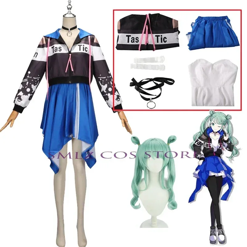 

Anime Project Sekai Colorful Stage Feat Costume Vivid BAD SQUAD Cosplay Dress Wig Set Halloween Party Outfit for Women
