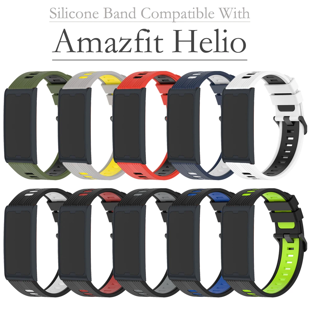 Para Amazfit Helio Balance BIP 6 5 22mm Universal bicolore silicona deporte pulsera transpirable para Amazfit Helio Band Accesorios