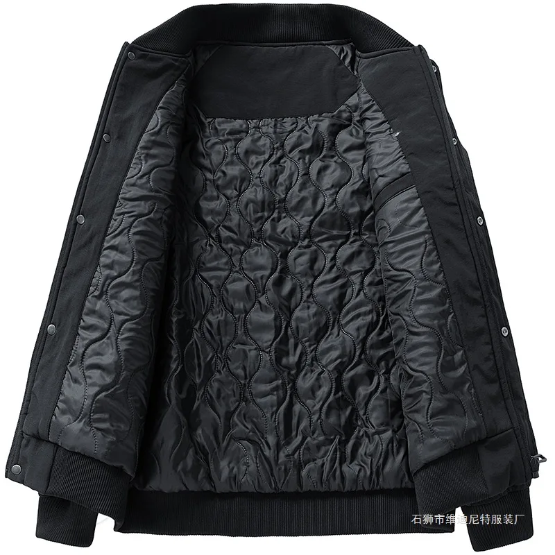 الرجال سميكة القطن وسادة مبطنة الوقوف طوق ملابس العمل الدافئة الخريف الشتاء معطف عادية العصرية الراقية فيبي #4