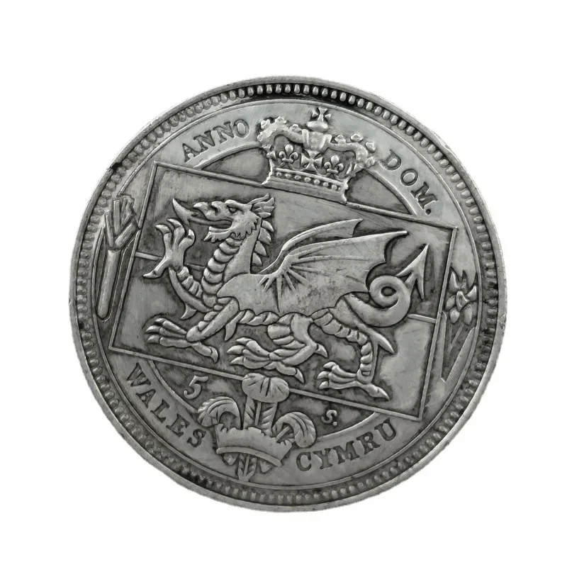 1877 Queen of England Decorative Commemorative Coins Royal Flying Dragon Antique Collection Silver Dollar