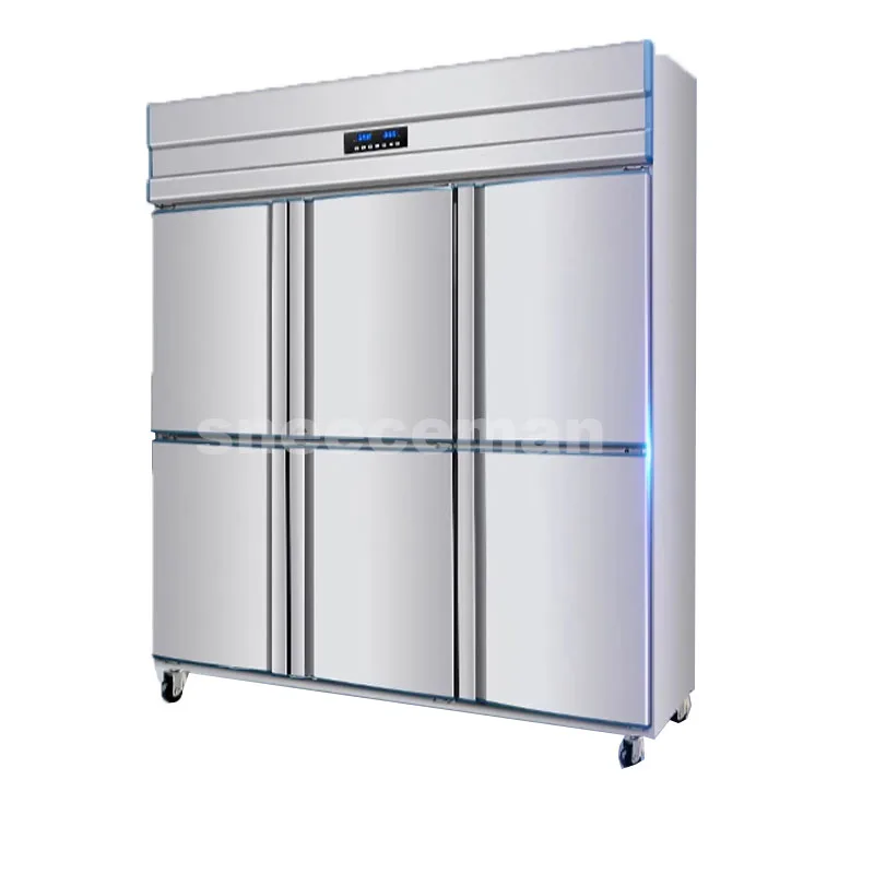 

Коммерческий холодильник с морозильной камерой, 2 температурных зона, промышленный холодильник с морозильной камерой, шестидверный холодильник с морозильной камерой