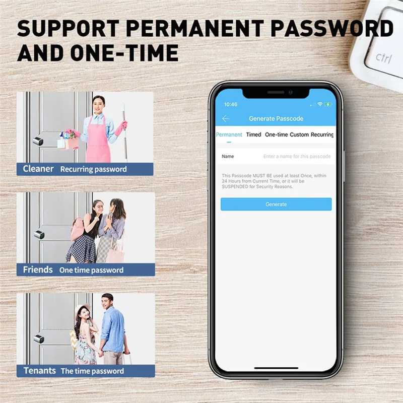 SQPP-Password Swipe Card Intelligent Lock Tongtong APP Bluetooth Unlocking Anti-Theft Fingerprint Replacement Lock Cylinder