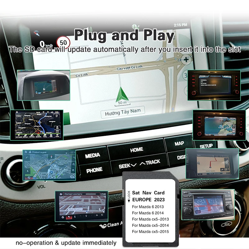 Latest Sat Navi SD Card 2024 for Mazda 6 CX-5 2013-2015 Car GPS Accessories Update GPS System Navigation