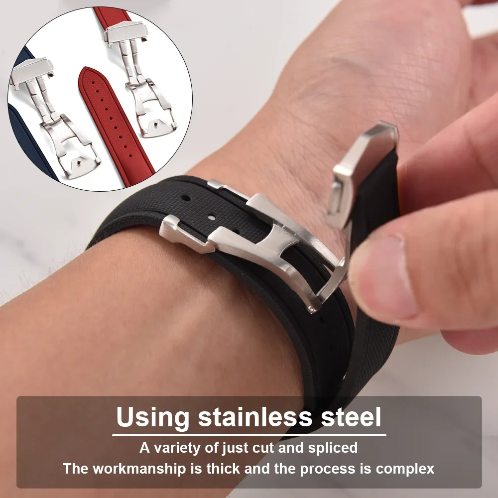 Размеры 20 мм, 21 мм, 22 мм, прочный быстросъемный нейлоновый ремешок с фторкаучуковой текстурой для Seiko Seagull Tianwang