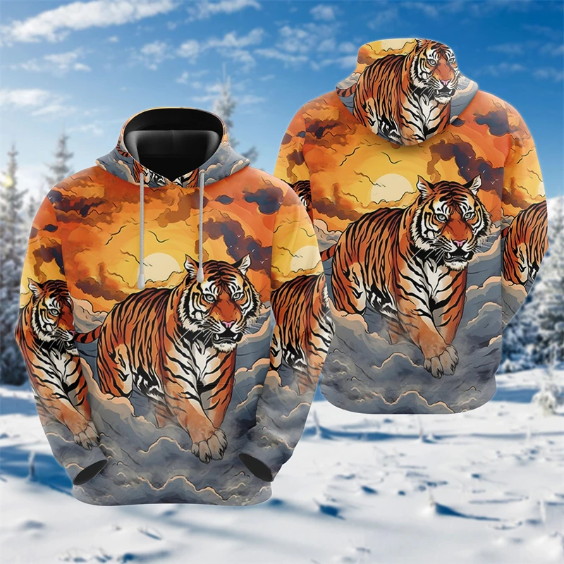 

New Bengal Tiger 3D Hoodies Men Women Oversized Fashion Animal Hoodie Pullovers Hooded Sweatshirts Tracksuits Coats Kid Clothing