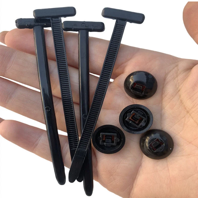 Nylon Universal Cable Tie Buckle-Heavy Duty Zip Ties Holder with Pin & Button Design Plastic Cable Ties Tool Fasteners Car Body