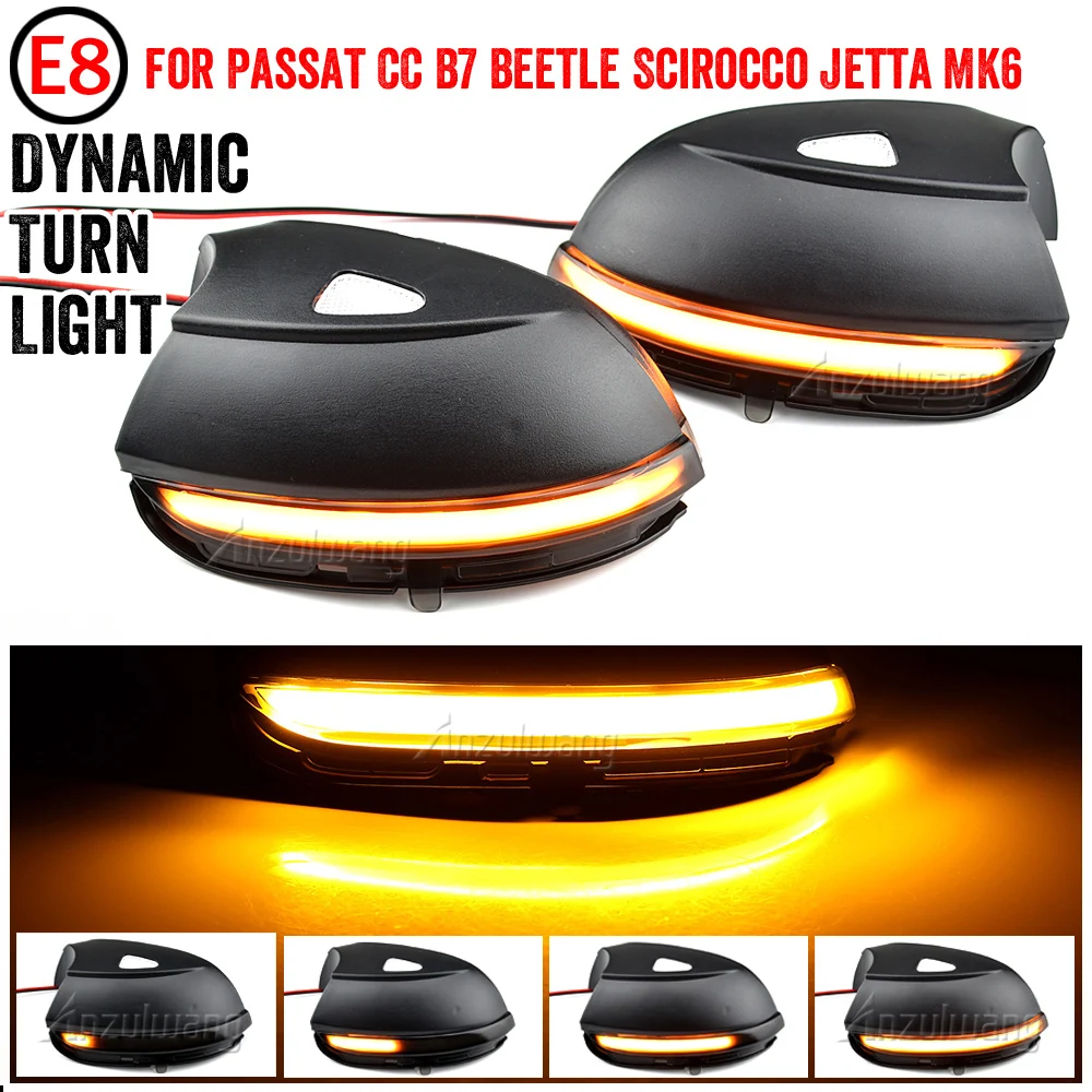 

For VW Scirocco MK3 Passat B7 CC EOS Beetle Dynamic Mirror Indicator Blinker Side Mirror LED Turn Signal Light Sequential Light