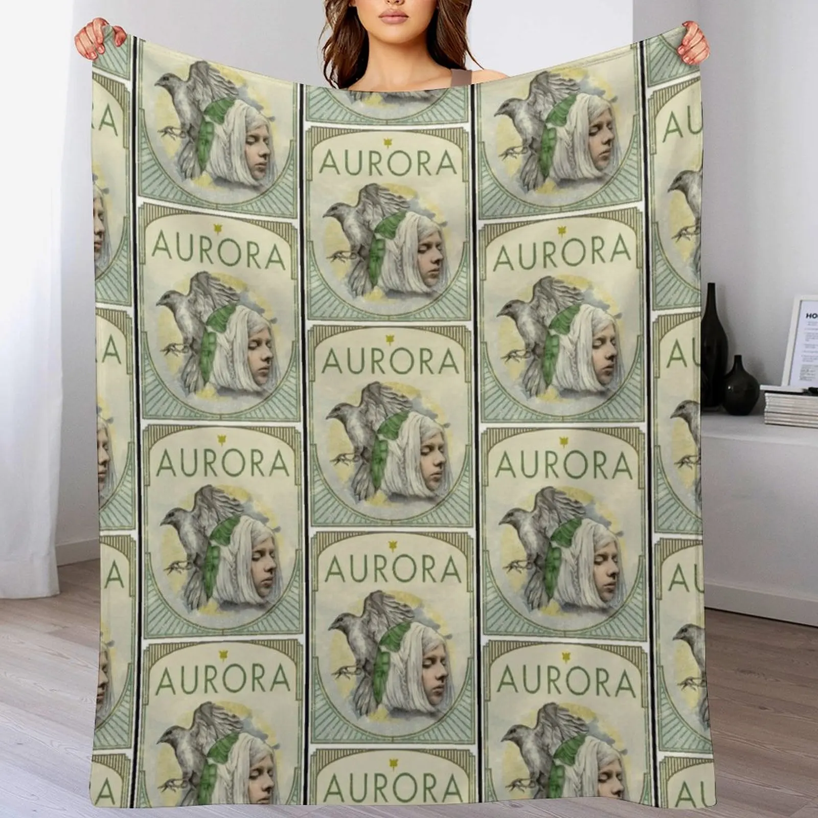 

Aurora Aksnes Greenbird Throw Blanket Warm Comfortable Blanket Gift for Parents Friends