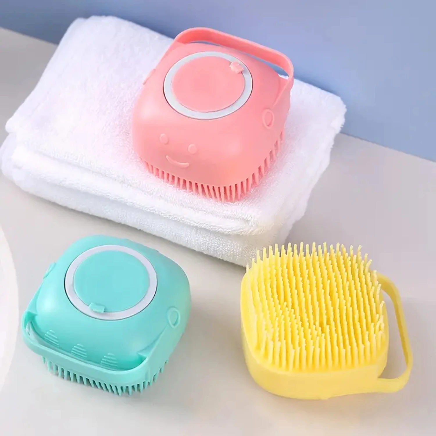 

Silicone Bath Brush - Soft and Flexible Body Scrubber - Gentle Exfoliating Shower Tool - 1pc (Color Option Available)