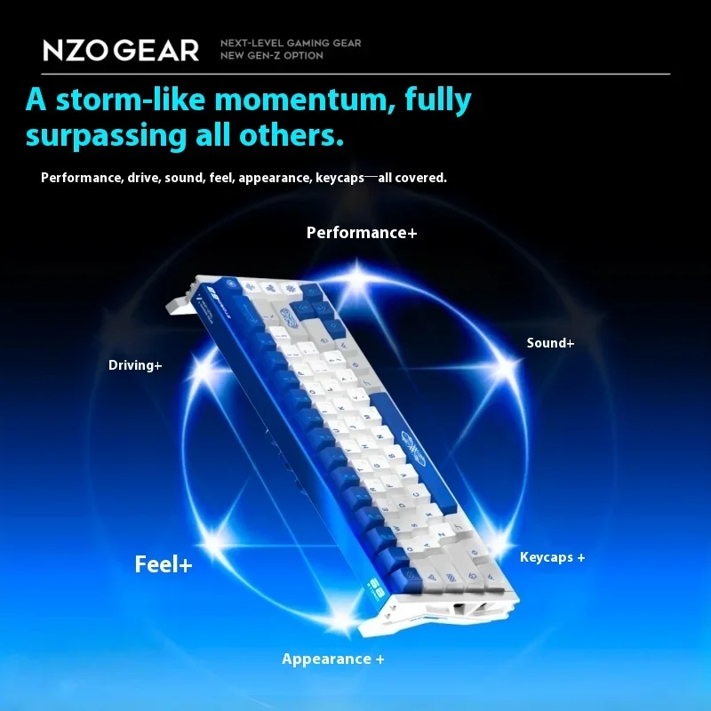 NZO STORM68 Anodized Aluminum Magnetic Switch Keyboard 220 Mesh Wired RT0.005mm 8KHz Polling Rate 0.08ms Delay Gaming Keyboard