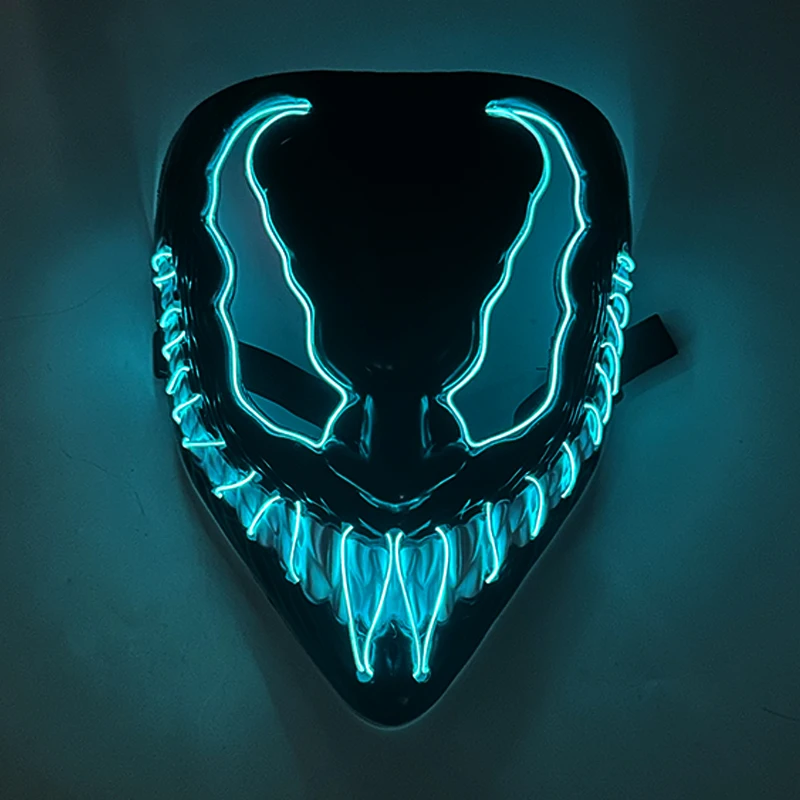 Wireless Luminous LED Halloween Mask Cosplay Famous Movie Mask Rave Carnival Halloween Headgear Glowing In The Dark