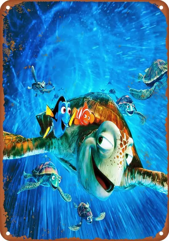 Finding Nemo Cartoon Movie Poster Vintage Metal Tin Sign For Office/Home/Classroom/Bathroom Decor 8X12 Inch sign
