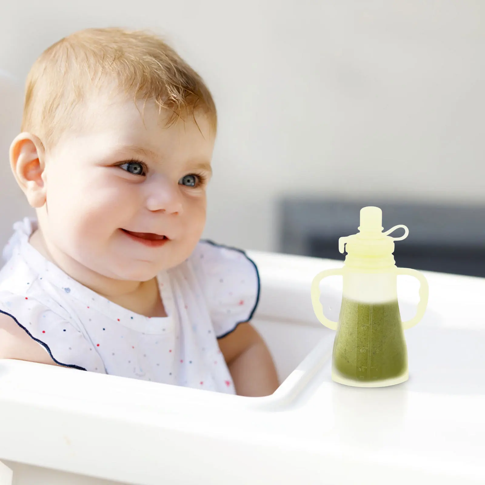 

Silicone Baby Food Pouches Reusable Squeeze Feeder For Puree Smoothies Yogurt Storage Freezer Safe Lightweight Green Bpa