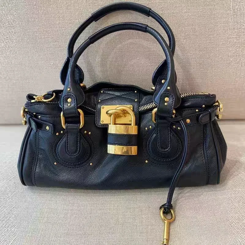 

Lock retro design multifunctional bag, women's luxury handbag, armpit bag, large lock head bag, business texture handbag