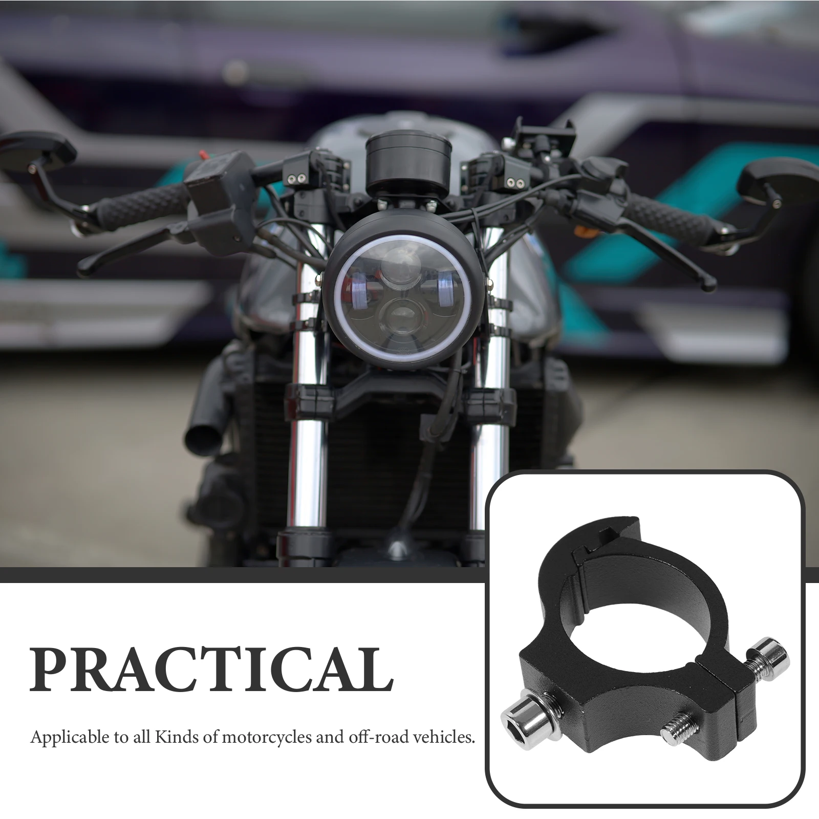 

Motorcycle Spotlight Lamp Holder Black Aluminum Alloy Headlight Mount Handlebar Extension Motorcycle Headlight Mount Fork Clamp