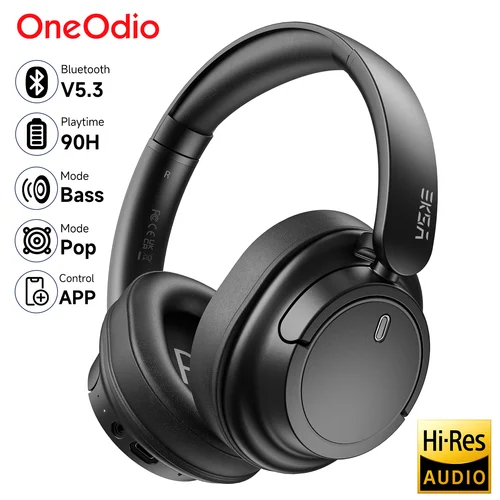 Oneodio EKSA V16 auriculares inalámbricos Bluetooth 5,3 auriculares sobre la oreja con micrófono modo Bass/Pop auriculares con cable HiFi de alta resolución aplicación 90H