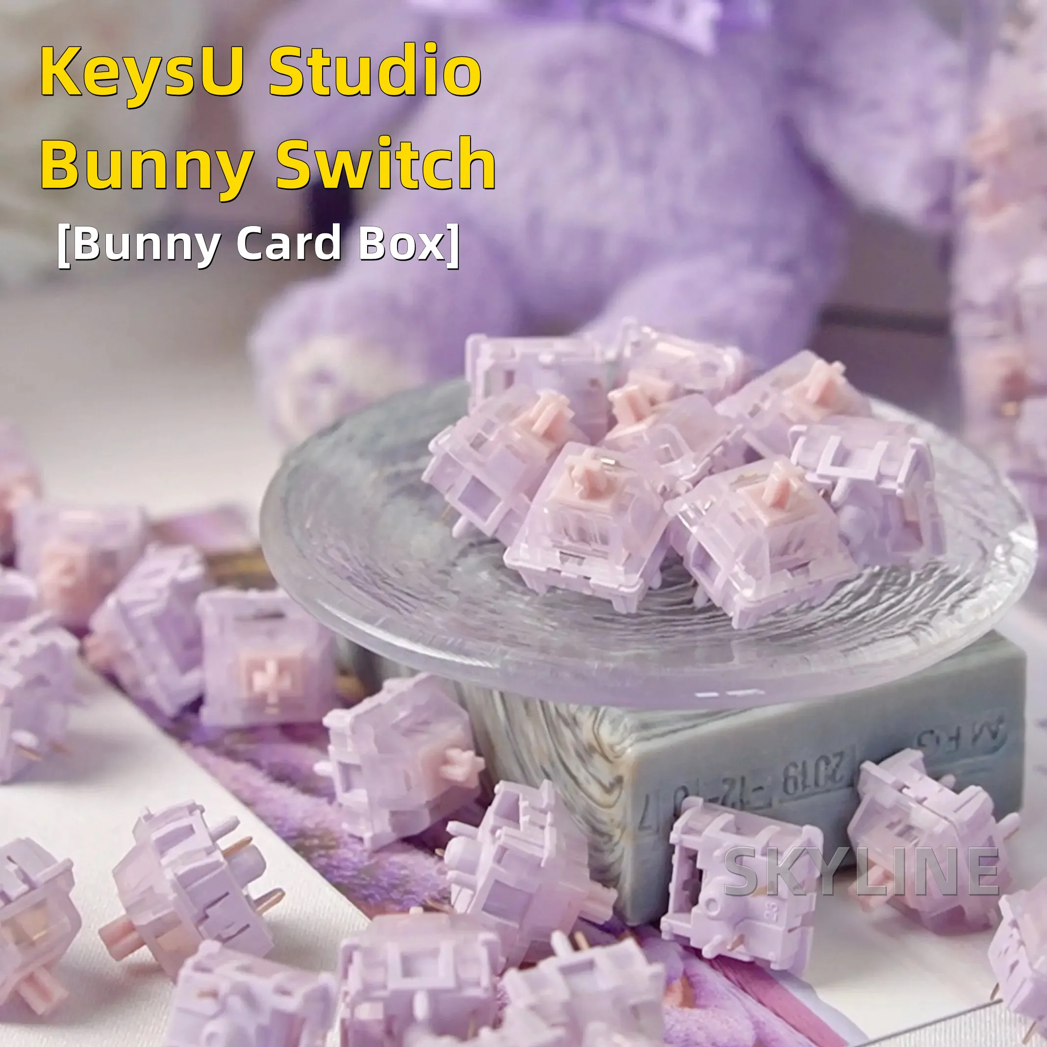 KeysU Studio Bunny Switch(70/90/110-Packs) (Stock/Lubed)(Box)Linear Switches Mechanical Keyboard Switches Factory Lubed