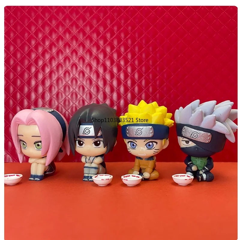 BANDAI NARUTO Gashapon juguetes Hatake Kakashi Uzumaki Naruto Lamian fideos serie de sueño figuras de acción modelo cápsula