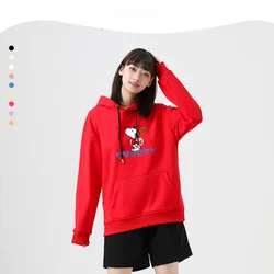 Couple Thick Sweater Snoopy Clothes Outfit Natal New Year Autumn  Winter Velvet Thick Hooded Inner Cartoon New Year  18-24y