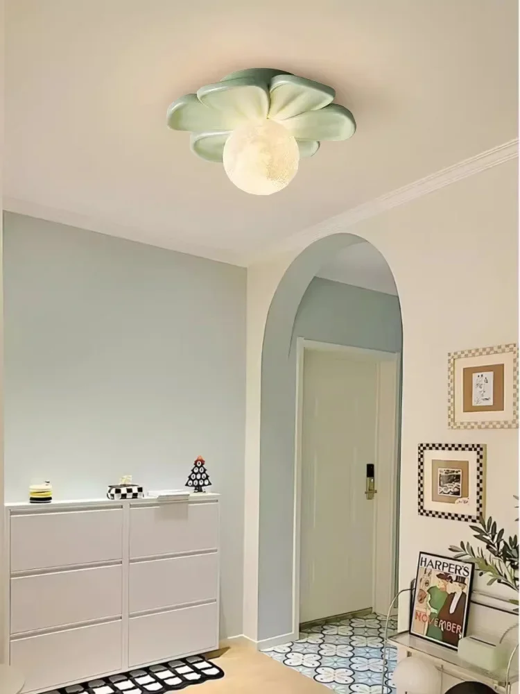 SANDYHA Nordic Moon Lampshade Ceiling Light Petal Design LED Bedroom Living Room Aisle Home Decoration Warm Light