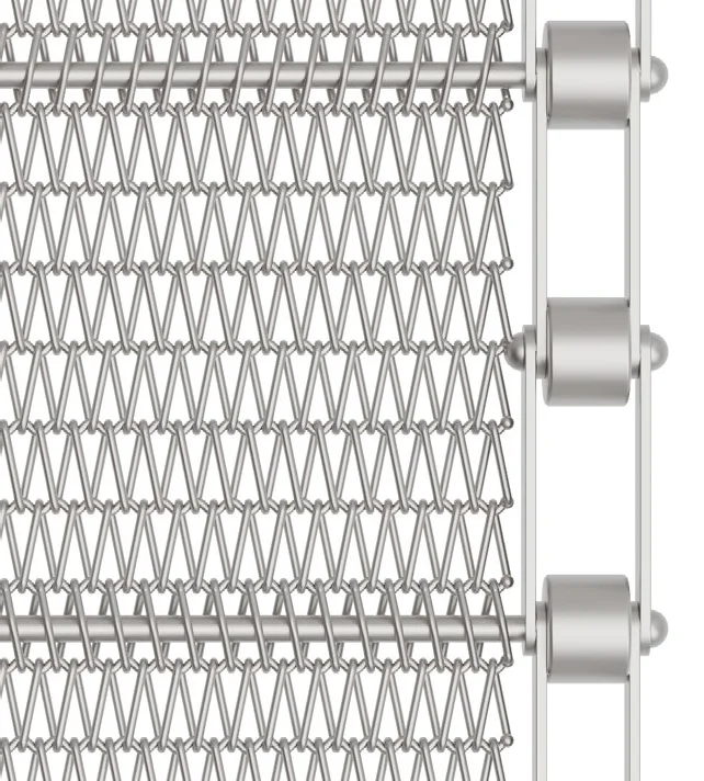 Metal 304 stainless steel wire mesh conveyor belt system for pizza ovens