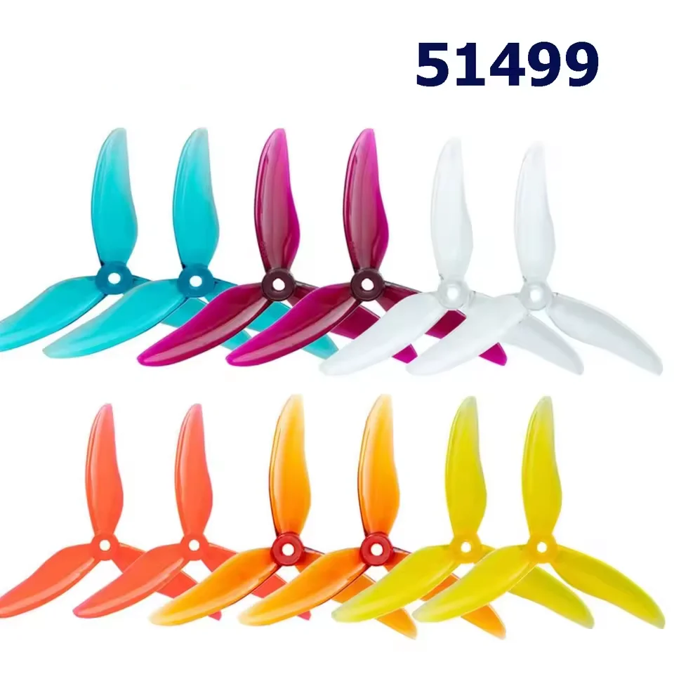 24 Pcs/ 12 Pairs Gemfan Hurricane 51499 5 Inch 3-Blade Propeller For RC Drone FPV Racing Freestyle 2207 2306 Motor Nazgul5 LAL5