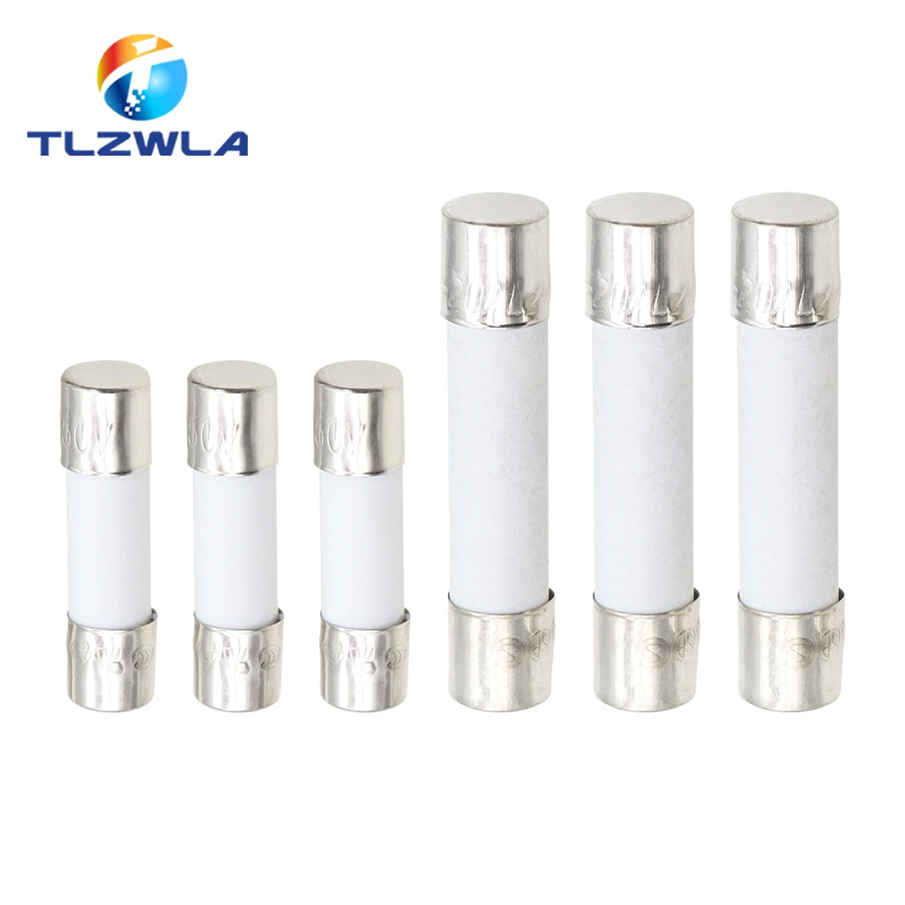 10PCS 5X20MM 6X30MM Fast Blow Ceramic Fuse 5*20mm 250V 0.1A 0.25A 0.5A 1A 1.5A 2A 2.5A 3A 3.15A 4A-30A Slow Break The Fuse Tube