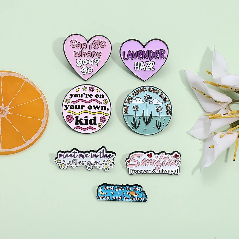 Music Songs Album Enamel Pins Female Singer You\'re On Your Own Levender Haze Metal Brooches Lapel Badge Fans Jewelry Collection