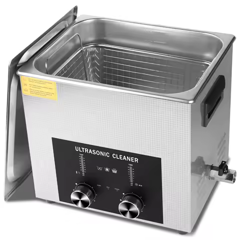 ACMESONIC Ultrasonic Cleaner 10L with Heater Degas Sonic Cleaning for Lab Jewelry Parts Bike Coin Dental