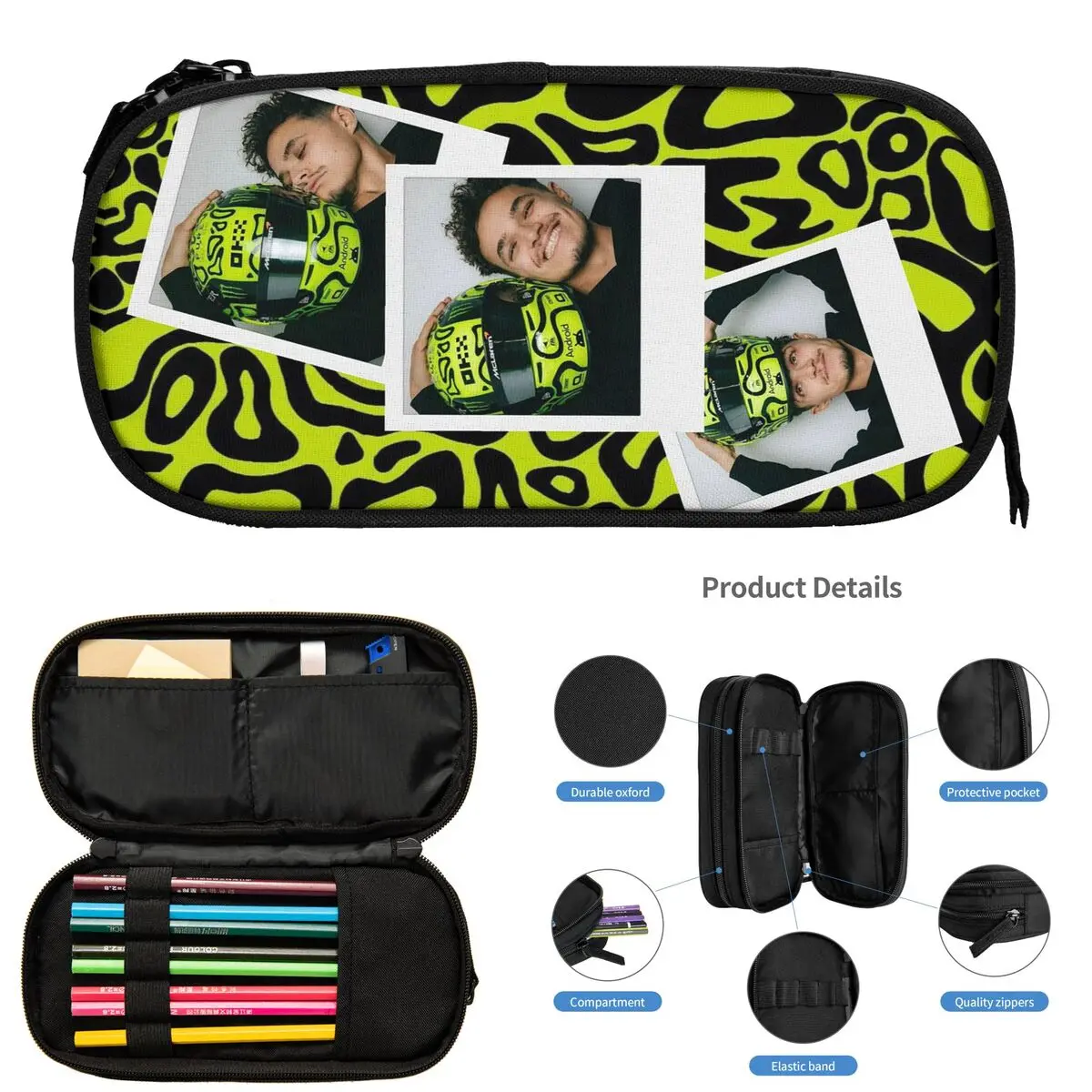 f1-2024-lando-norris-4-estojos-de-lapis-para-presentes-do-estudante-caixa-de-caneta-saco-de-lapis-grande-armazenamento-bolsa-de-lapis-suporte-de-caneta