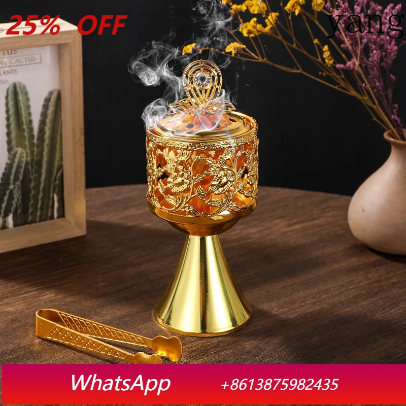 

LH hollow wrought iron aromatherapy furnace candle holder interior atmosphere decoration ornament props