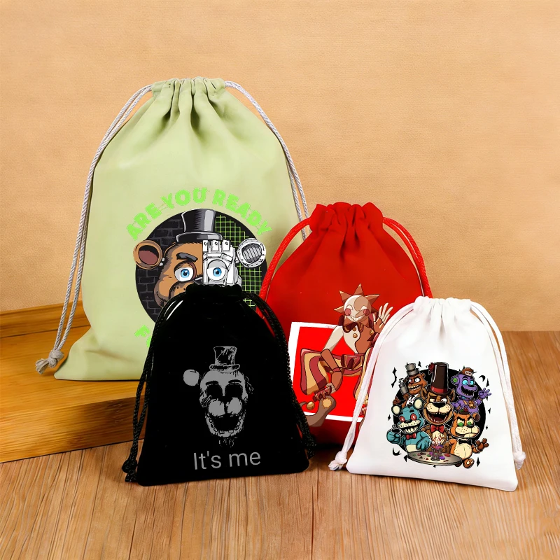 Fnafs حزمة جيب سعة كبيرة حقيبة يد محمولة بنين بنات موضة أنيمي حقيبة كتف لطيف الكرتون حقيبة التخزين هدية عيد ميلاد