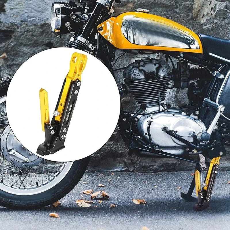 Universal Motorcycle Kickstand Side Support Kick Bracket Foot Stand Adjustable Side Tripod Alloy Motorbike Parking Kickstand
