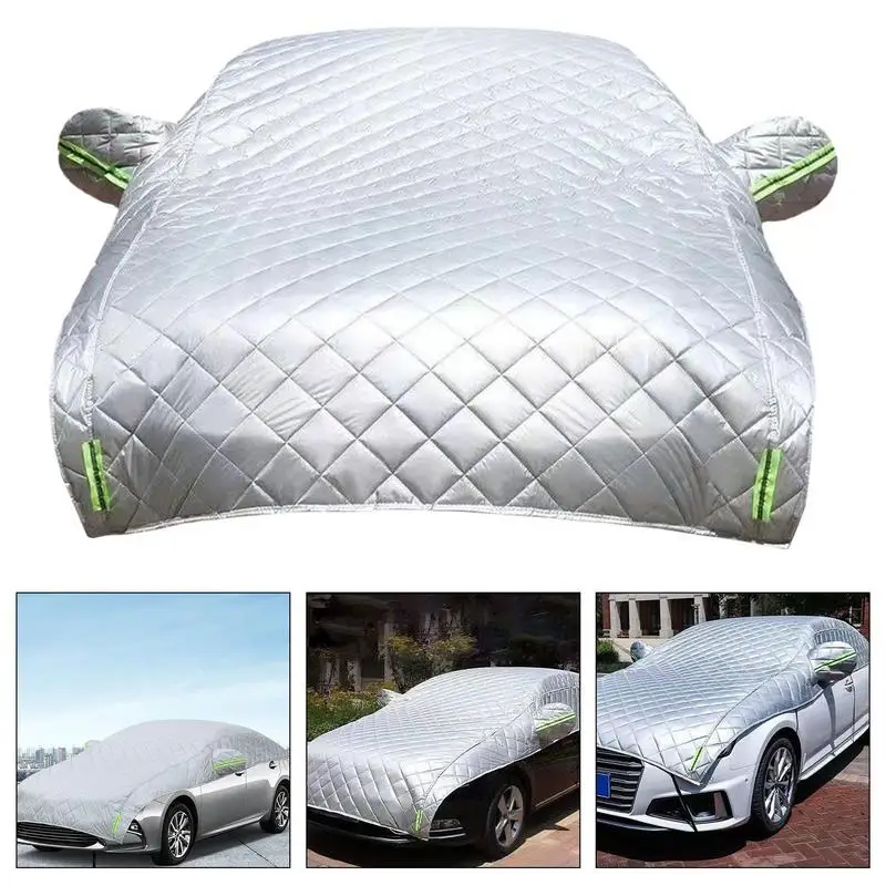 Car Body Covers Winter Antihail Thicken Waterproof Breathable Half Car Cover Waterproof Snowproof Snow Cover For Sedan SUV