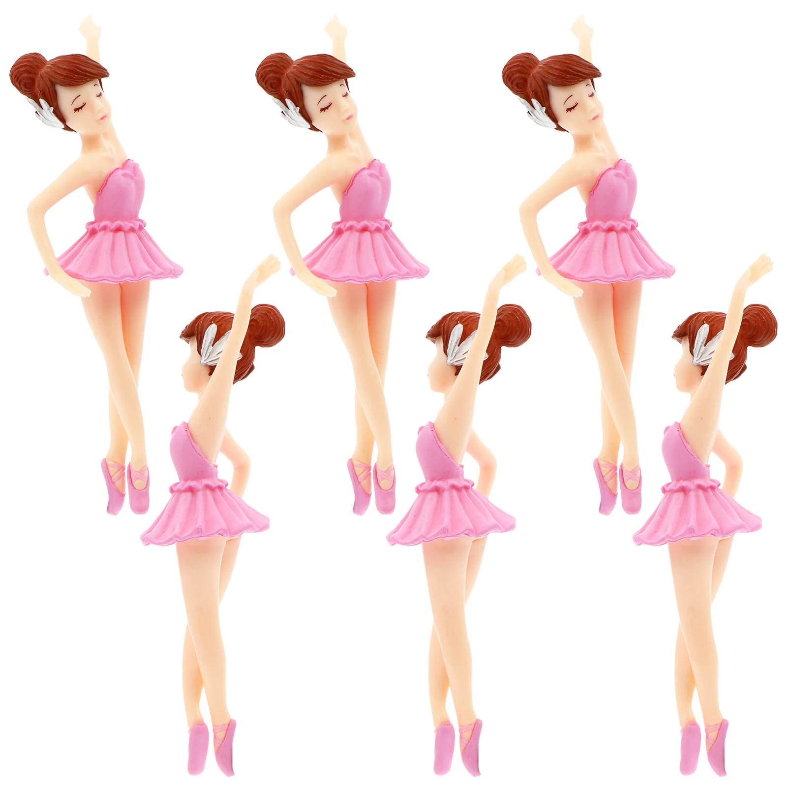 

6 Pcs Girl Keychains Realistic Plastic Micro Landscapes Decor Micro Landscape Toy DIY Crafts Props Cartoon Ballerina