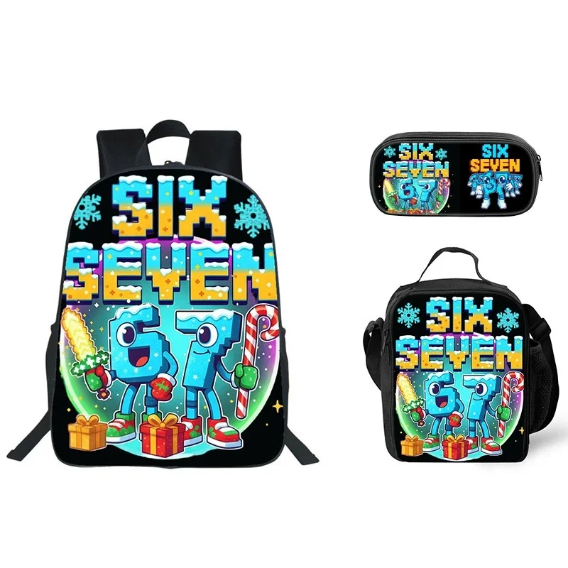 

Набор для школы из 3 предметов: рюкзак, сумка для обеда и пенал, 40 см, с забавным мультяшным дизайном, для детей