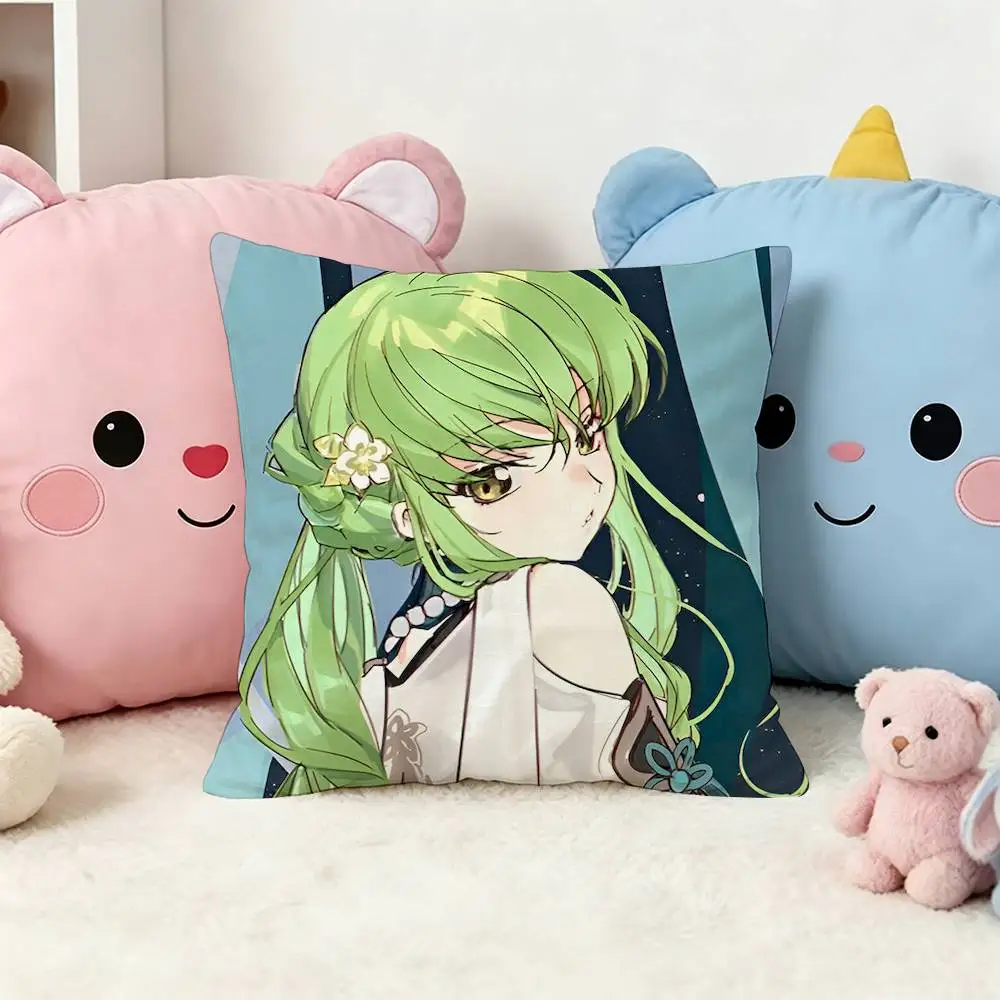 Code Geass C.C. Square Pillow Case Multi Sizes For Car Home Bedroom Decor Custom Valentine Gifts