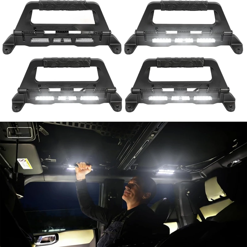 

LED Grab Handle Lights for Ford Bronco 2021 2022 2023 2024 2025 2026 Roof Grab Handle Roll Bar Assist Handle Accessories