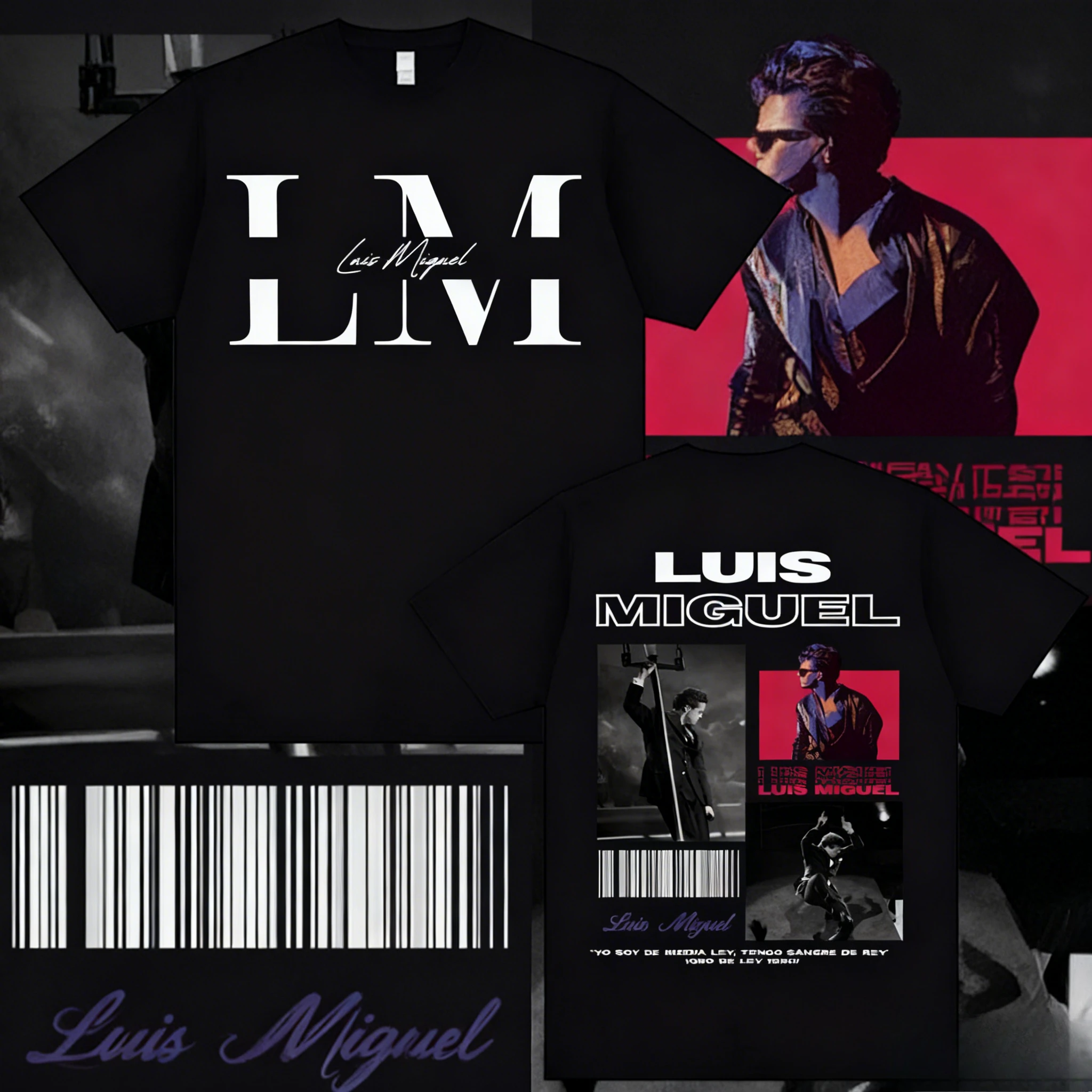 2025-26 مغني الراب لويس ميغيل ألبوم جولة الجرافيك تي شيرت للرجال Harajuku الهيب هوب سوبر كبير الصيف طباعة 100% القطن الخالص تي شيرت #1