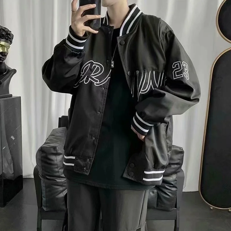 

Casual Men's Pilot Jaet Autumn Streetwear Hip Hop Couple's Baseball Stitched Letter Sweatirt Loose Fit Polyester Fiber