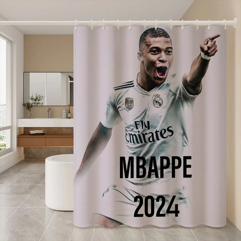 Bathroom Shower Curtain Bathroom Curtain Kylian M-mbappes Curtains for Bedrooms Folding Partition Accessories Waterproof Fabric