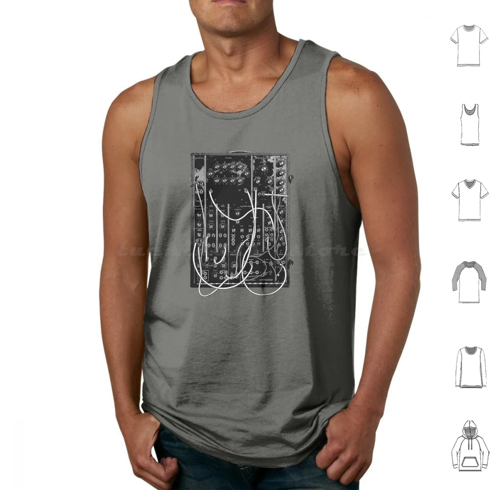 Synthetic Vintage Synthesizer For Synth Nerd Tank Tops Vest Sleeveless Synthesizer Analog Synth Modular Music Producer Dj