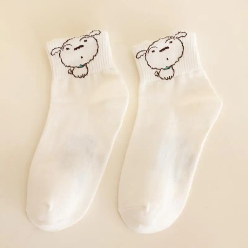 New Kawaii Cute Crayon Shin-Chan Socks Cotton Mid Length Socks College Style Sports Leisure Socks Cute Girl Birthday Gift