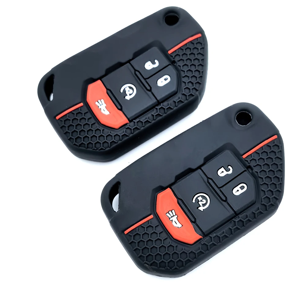 

Чехол для ключей Jeep с брелоком, мягкий защитный чехол для ключей, подходит для Jeep Gladiator Wrangler Sahara Rubicon 2018-2022 гг.
