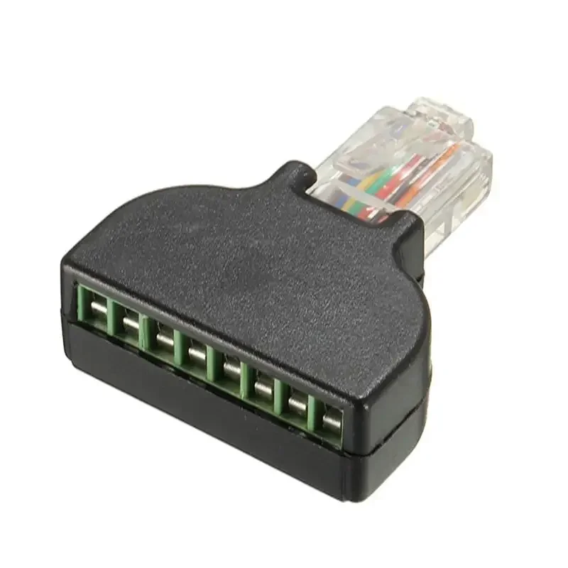 ESCAM 1 قطعة RJ45 إيثرنت ذكر إلى 8 دبوس AV محطة المسمار محول محول كتلة التوصيل CCTV الملحقات