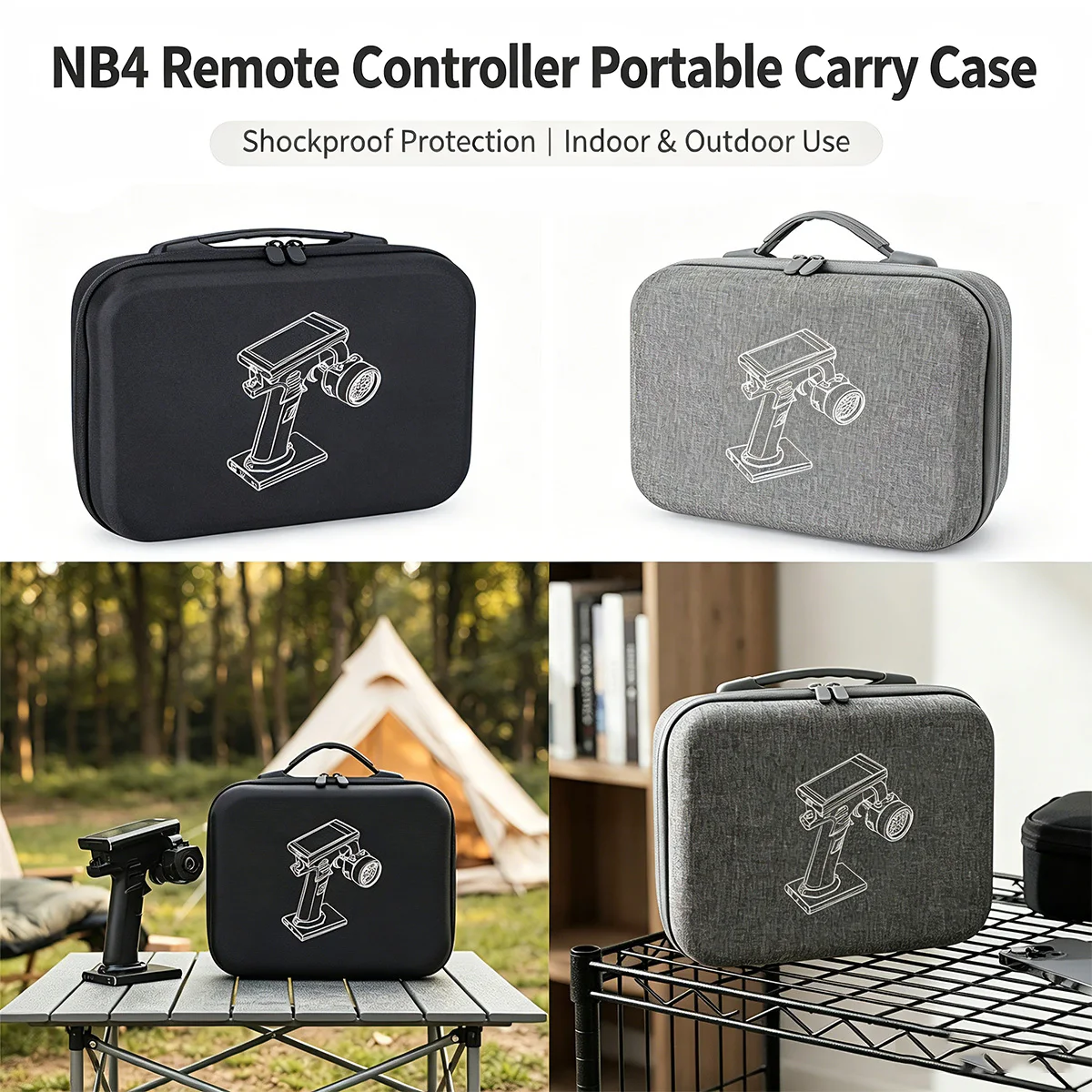 Carry Bag for Flysky NB4 Noble RC Transmitter, Waterproof Dustproof Shockproof Protective Storage Pouch for Outdoor