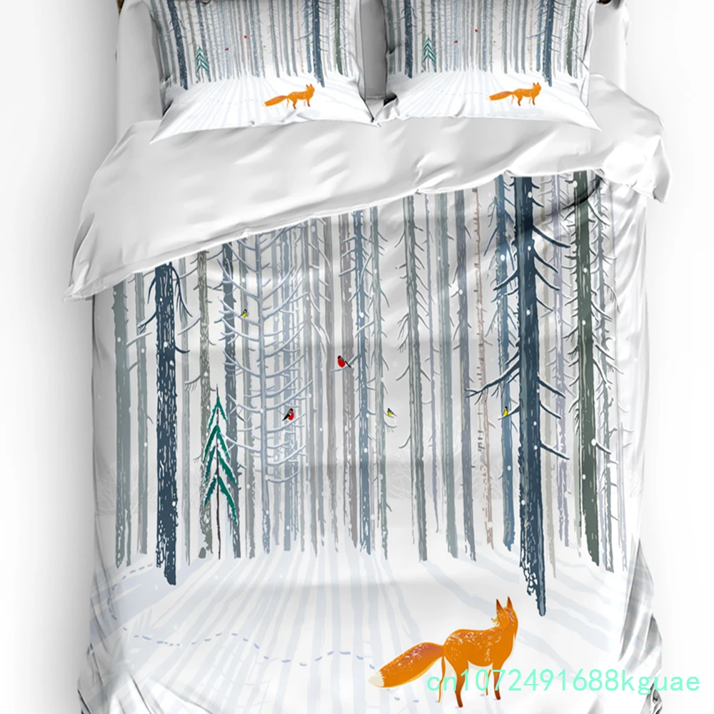 Green Forest Sun Natural Landscape 3pcs Bedding Set For Bedroom Double Bed Home Textile Duvet Cover Quilt Cover Pillowcase 2